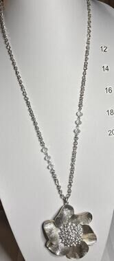 Cynthia Gale New York Silver-Tone Floral Statement Pendant Necklace